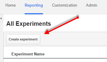 Once you've opened Google analytics, its important to open the content experiments in Behavior section of Google Analytics