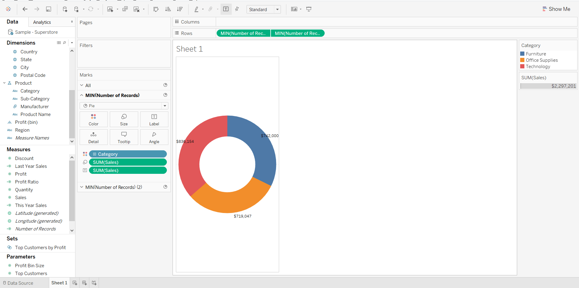 How to Make A Donut Chart in Tableau - AbsentData
