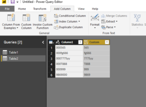 you can eliminate leading zeros from text and numbers in Power Bi with the Text.Trim function